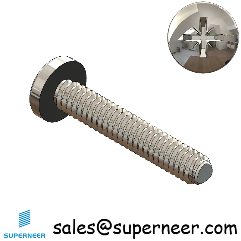 2-56 × 1/2 Pan Head Pozi Thread Forming  Screws for Metal  SUS304 Stainless Steel Inox