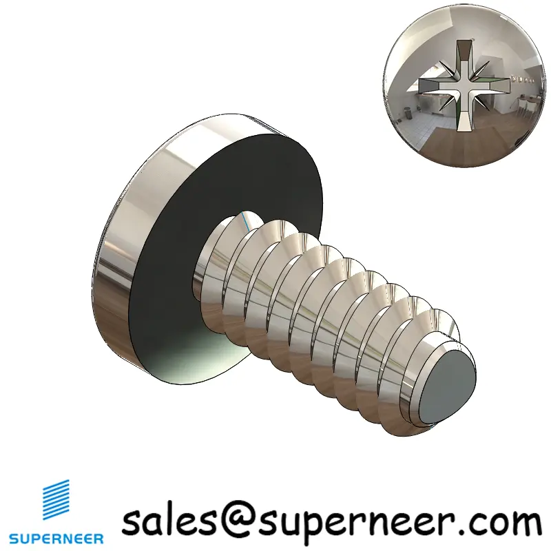 4-40 × 1/4 Pan Head Pozi Thread Forming  Screws for Metal  SUS304 Stainless Steel Inox