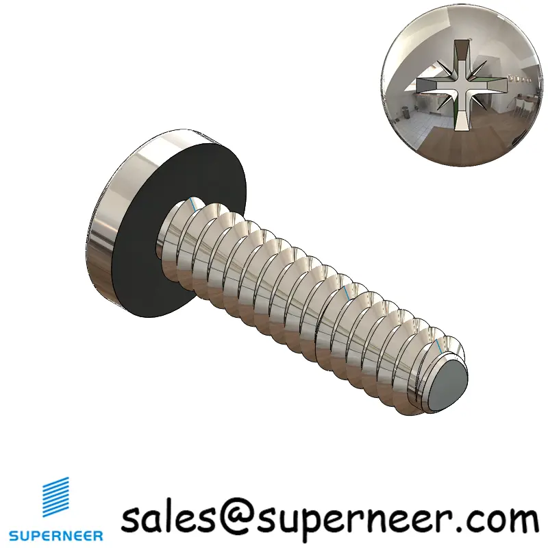 4-40 × 7/16 Pan Head Pozi Thread Forming  Screws for Metal  SUS304 Stainless Steel Inox