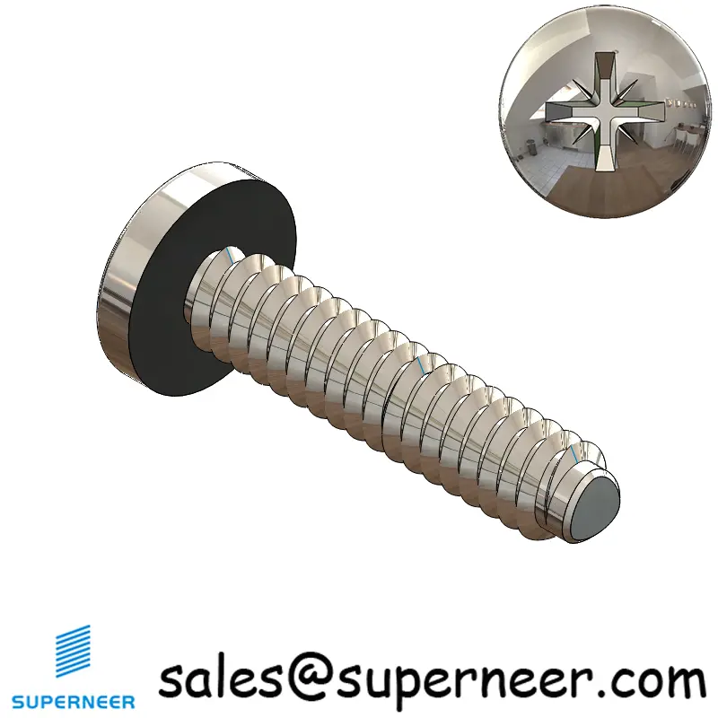 4-40 × 1/2 Pan Head Pozi Thread Forming  Screws for Metal  SUS304 Stainless Steel Inox
