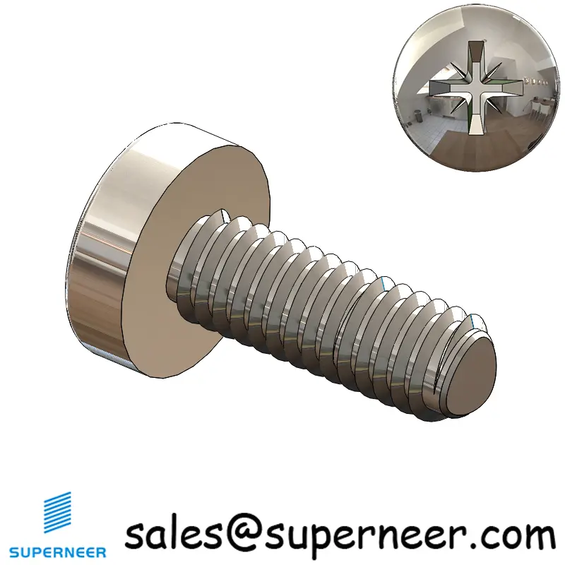 M2.5 × 7mm Pan Head Pozi Thread Forming Screws for Metal SUS304 Stainless Steel Inox