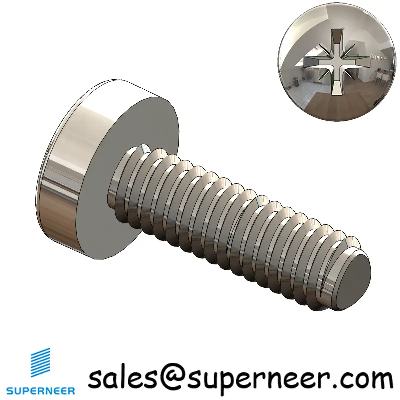 M2.5 × 8mm Pan Head Pozi Thread Forming Screws for Metal SUS304 Stainless Steel Inox