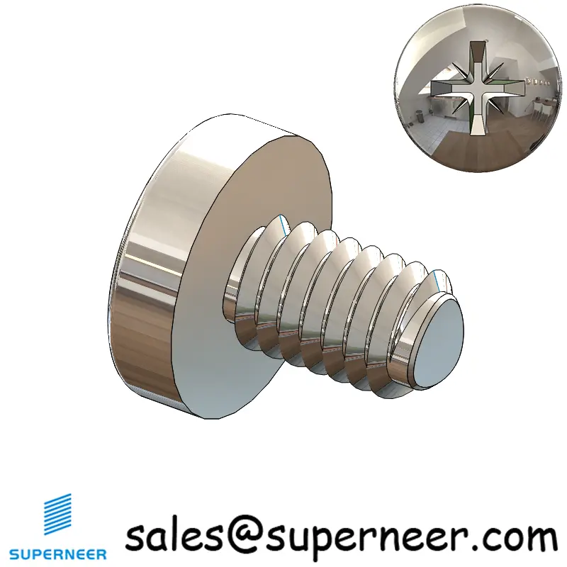 M4 × 6mm Pan Head Pozi Thread Forming Screws for Metal SUS304 Stainless Steel Inox