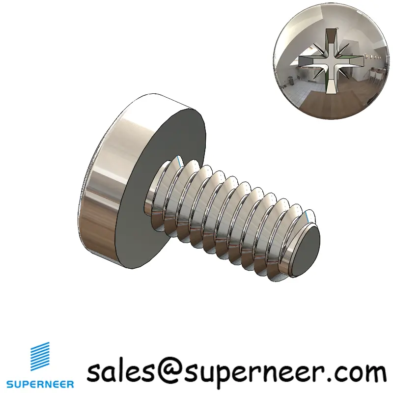 M4 × 8mm Pan Head Pozi Thread Forming Screws for Metal SUS304 Stainless Steel Inox