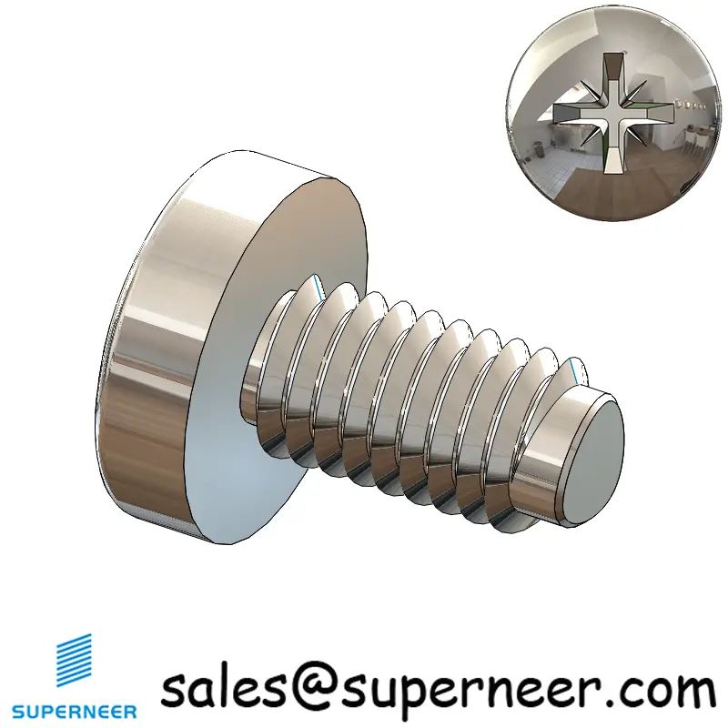 M5 × 10mm Pan Head Pozi Thread Forming Screws for Metal SUS304 Stainless Steel Inox