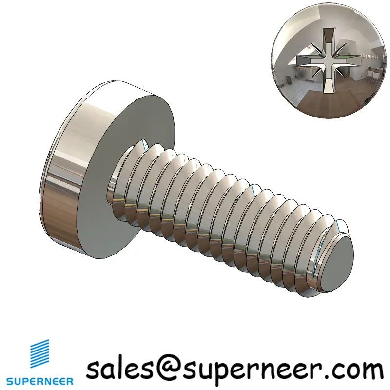 M5 × 14mm Pan Head Pozi Thread Forming Screws for Metal SUS304 Stainless Steel Inox