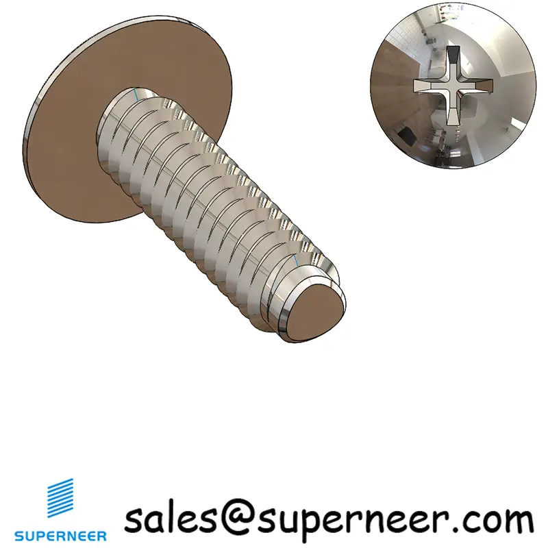 2-56 × 5/16 Truss Head Phillips Thread Forming  Screws for Metal  SUS304 Stainless Steel Inox