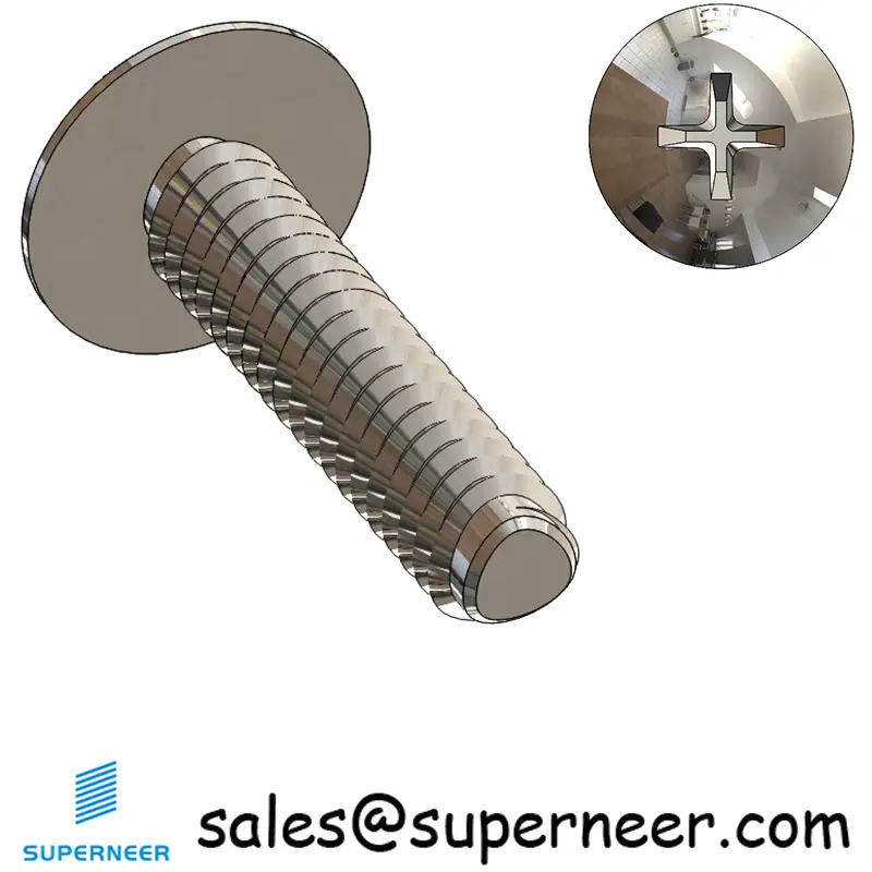 2-56 × 3/8 Truss Head Phillips Thread Forming  Screws for Metal  SUS304 Stainless Steel Inox