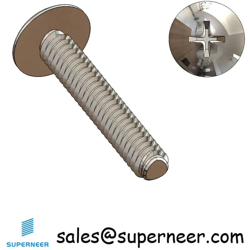 2-56 × 1/2 Truss Head Phillips Thread Forming  Screws for Metal  SUS304 Stainless Steel Inox