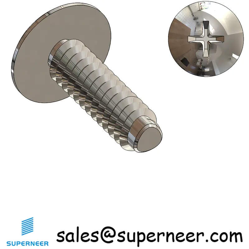 4-40 × 3/8 Truss Head Phillips Thread Forming  Screws for Metal  SUS304 Stainless Steel Inox