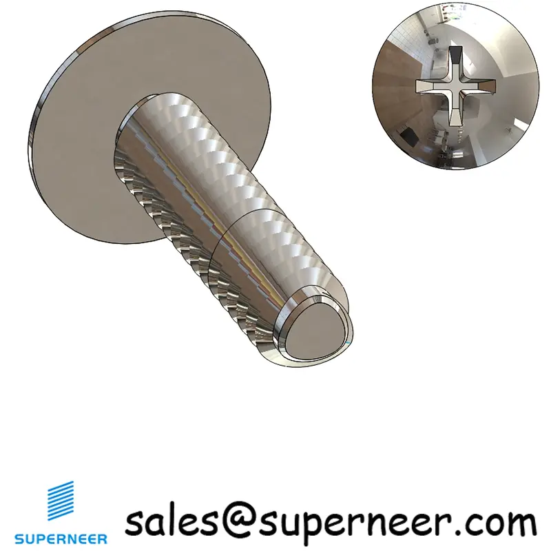 4-40 × 7/16 Truss Head Phillips Thread Forming  Screws for Metal  SUS304 Stainless Steel Inox