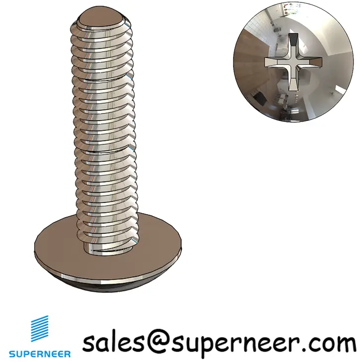 M2.5 × 10mm Truss Head Phillips Thread Forming Screws for Metal SUS304 Stainless Steel Inox