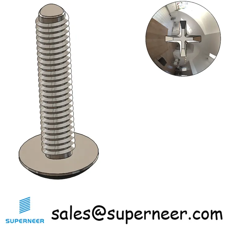 M2.5 × 12mm Truss Head Phillips Thread Forming Screws for Metal SUS304 Stainless Steel Inox