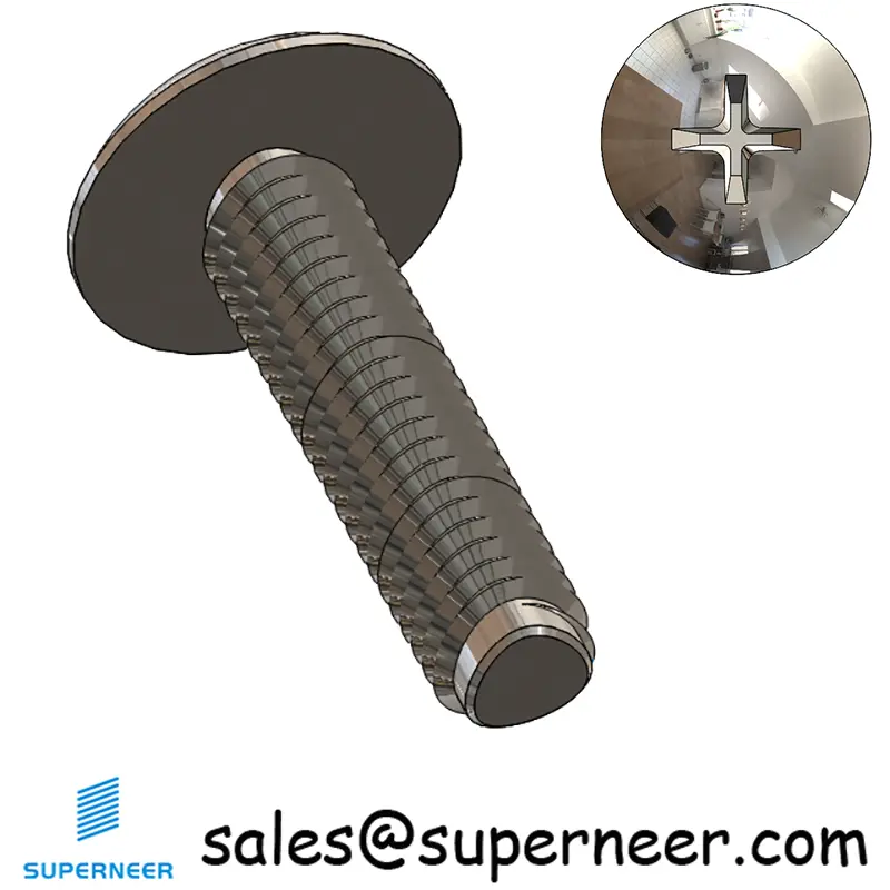 M3 × 12mm Truss Head Phillips Thread Forming Screws for Metal SUS304 Stainless Steel Inox