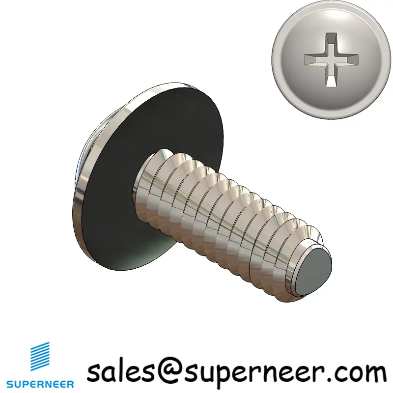 8-32 × 7/16 Pan Washer Phillips Thread Forming  Screws for Metal  SUS304 Stainless Steel Inox