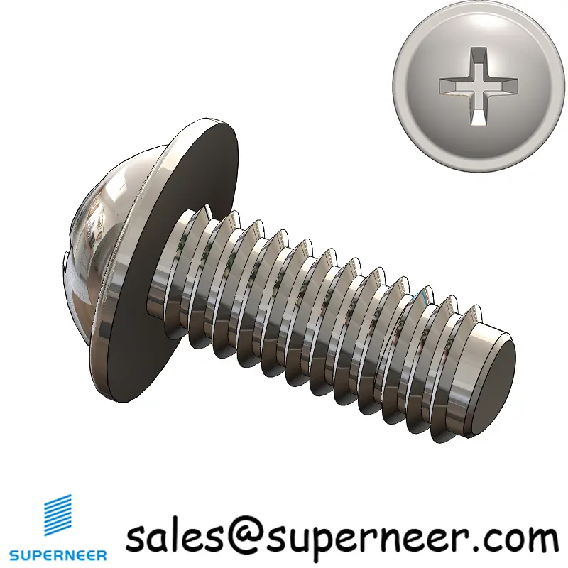 M2.5 × 6mm Pan Washer Phillips Thread Forming Screws for Metal SUS304 Stainless Steel Inox