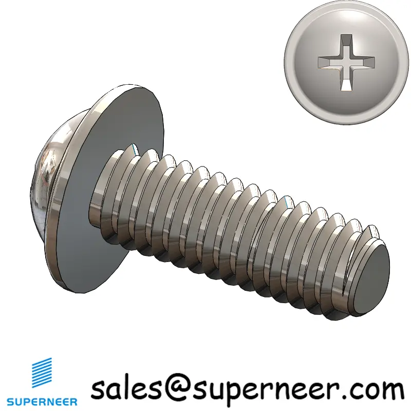 M2.5 × 7mm Pan Washer Phillips Thread Forming Screws for Metal SUS304 Stainless Steel Inox