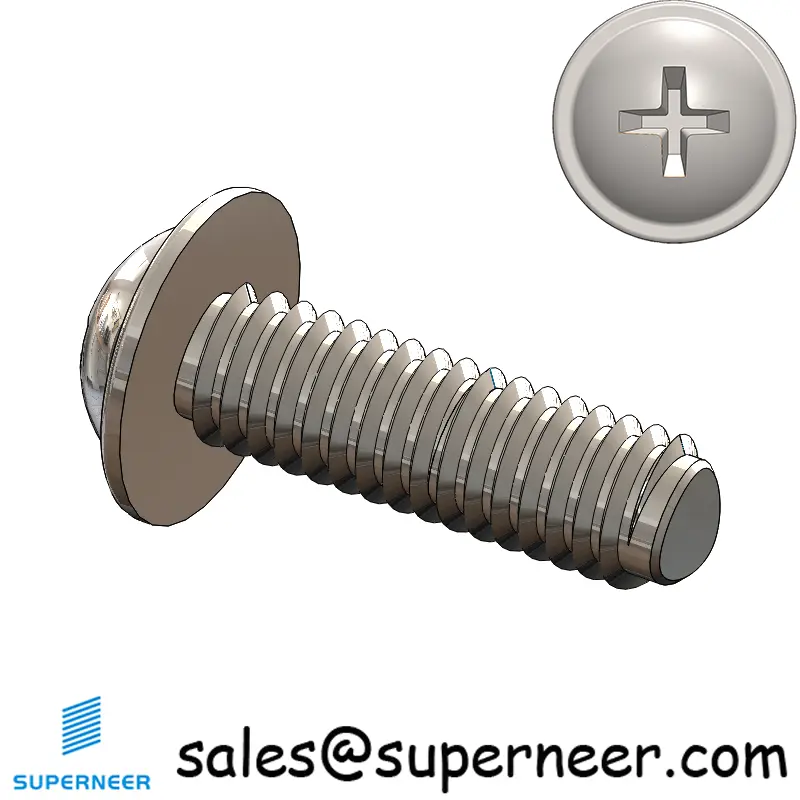 M2.5 × 8mm Pan Washer Phillips Thread Forming Screws for Metal SUS304 Stainless Steel Inox