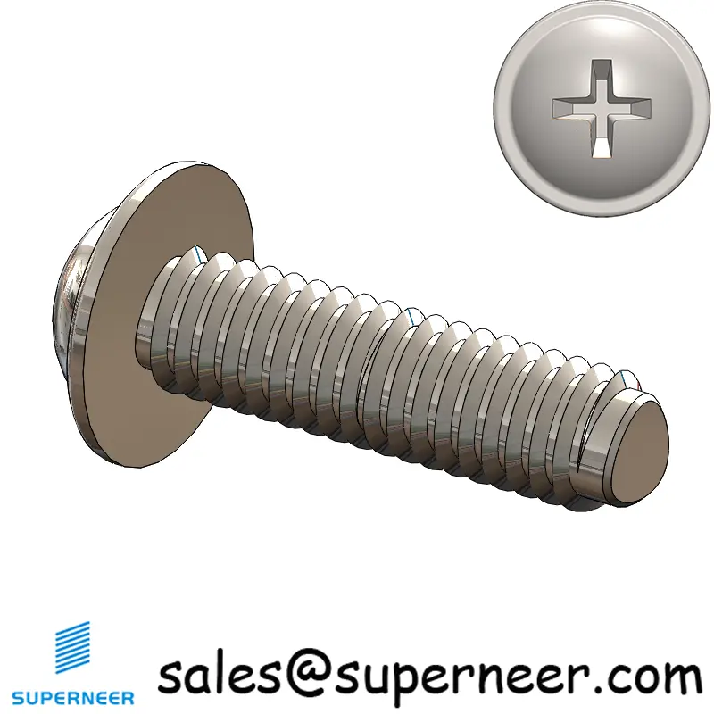 M2.5 × 9mm Pan Washer Phillips Thread Forming Screws for Metal SUS304 Stainless Steel Inox