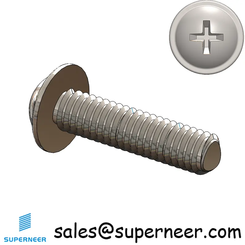 M2.5 × 10mm Pan Washer Phillips Thread Forming Screws for Metal SUS304 Stainless Steel Inox