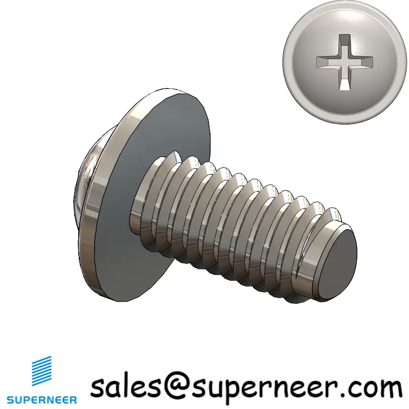 M3 × 6mm Pan Washer Phillips Thread Forming Screws for Metal SUS304 Stainless Steel Inox