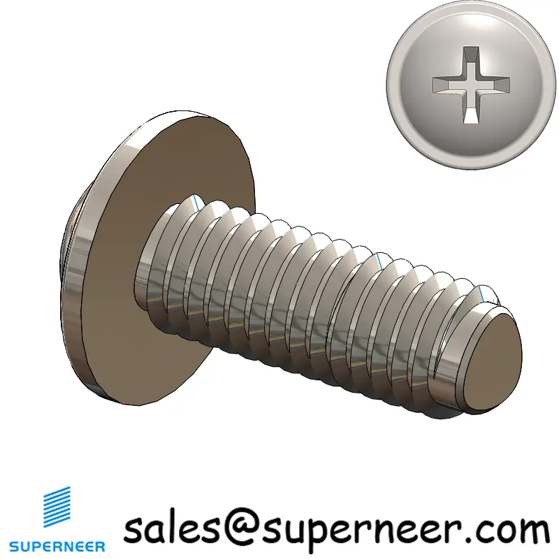 M3 × 8mm Pan Washer Phillips Thread Forming Screws for Metal SUS304 Stainless Steel Inox