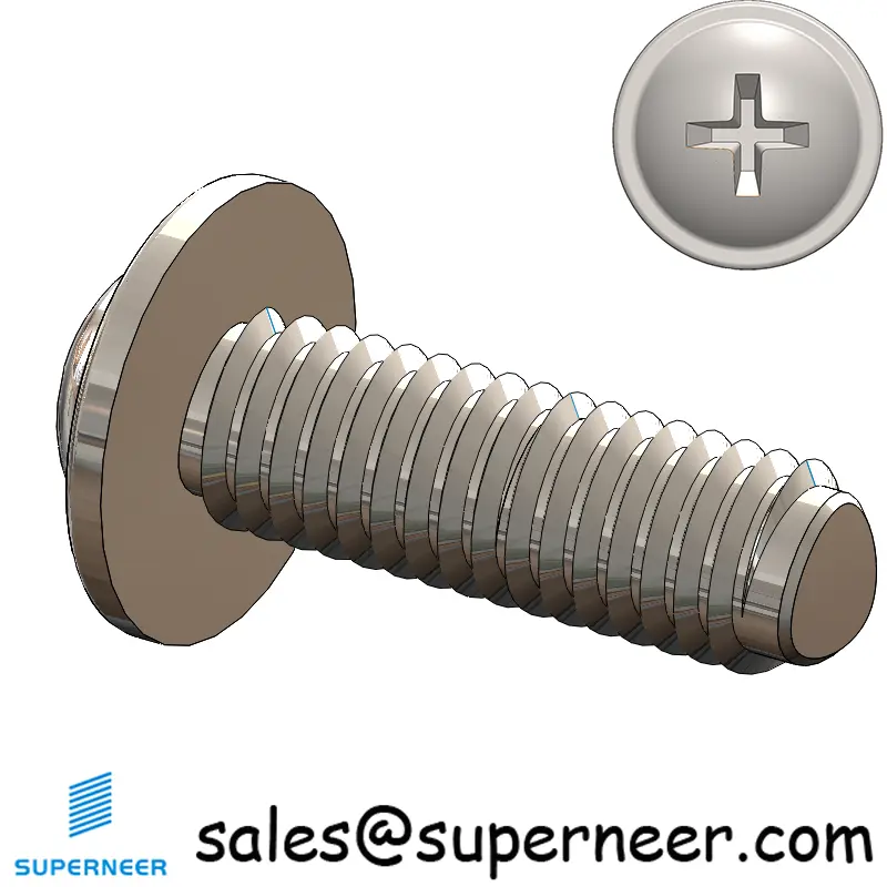 M3 × 9mm Pan Washer Phillips Thread Forming Screws for Metal SUS304 Stainless Steel Inox