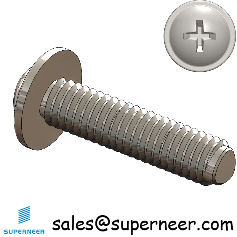 M3 × 12mm Pan Washer Phillips Thread Forming Screws for Metal SUS304 Stainless Steel Inox