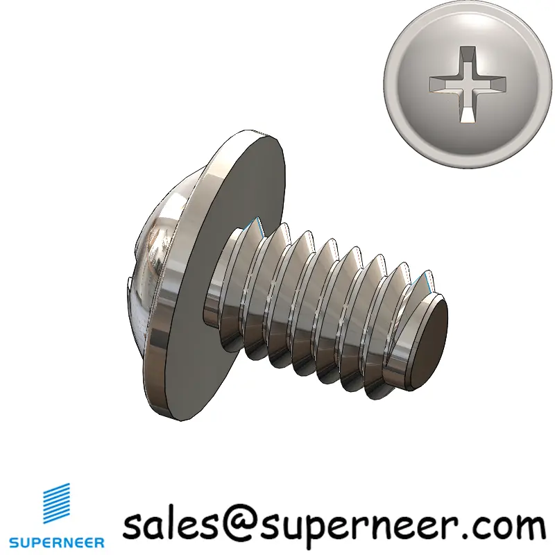 M4 × 6mm Pan Washer Phillips Thread Forming Screws for Metal SUS304 Stainless Steel Inox