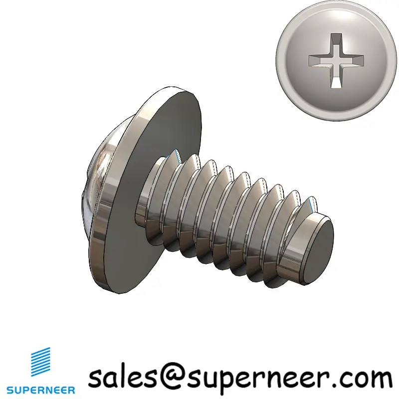 M4 × 7mm Pan Washer Phillips Thread Forming Screws for Metal SUS304 Stainless Steel Inox