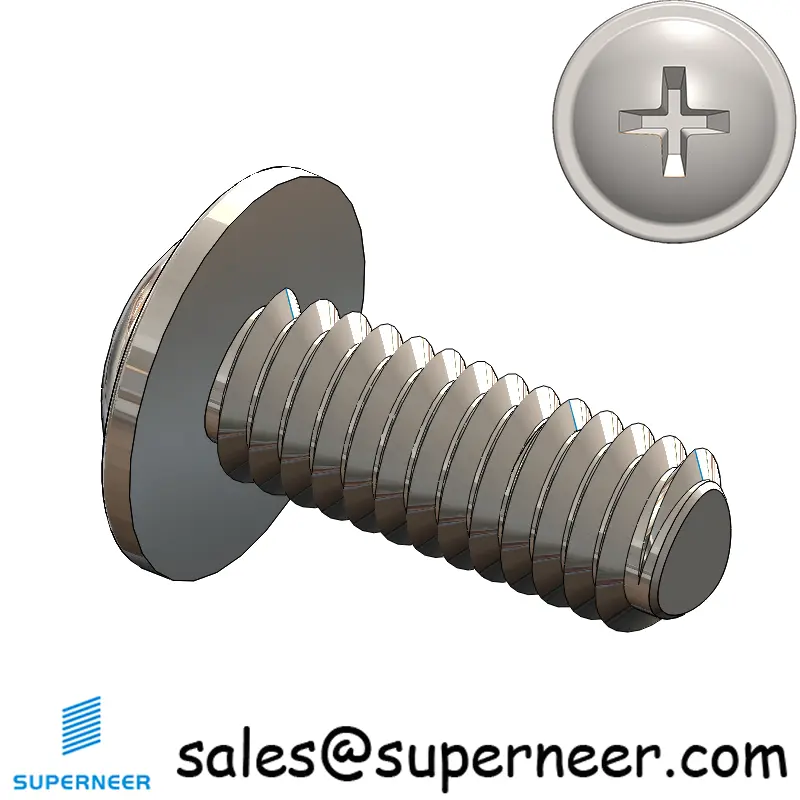 M4 × 10mm Pan Washer Phillips Thread Forming Screws for Metal SUS304 Stainless Steel Inox