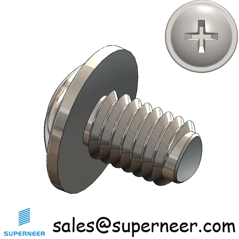 M5 × 7mm Pan Washer Phillips Thread Forming Screws for Metal SUS304 Stainless Steel Inox