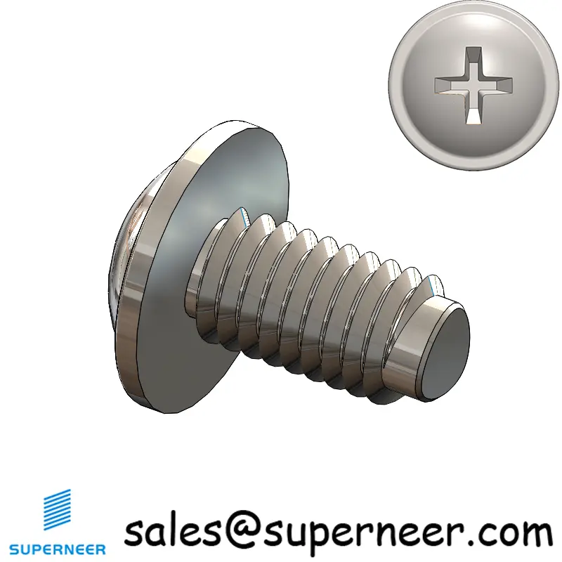 M5 × 9mm Pan Washer Phillips Thread Forming Screws for Metal SUS304 Stainless Steel Inox