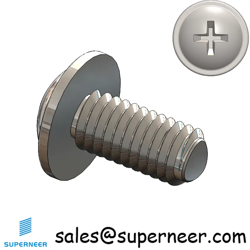 M5 × 10mm Pan Washer Phillips Thread Forming Screws for Metal SUS304 Stainless Steel Inox