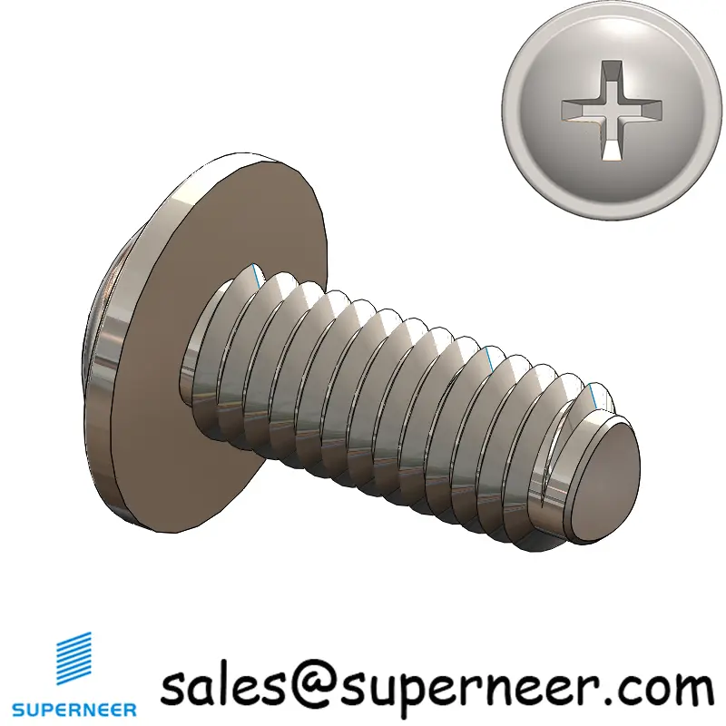 M5 × 12mm Pan Washer Phillips Thread Forming Screws for Metal SUS304 Stainless Steel Inox