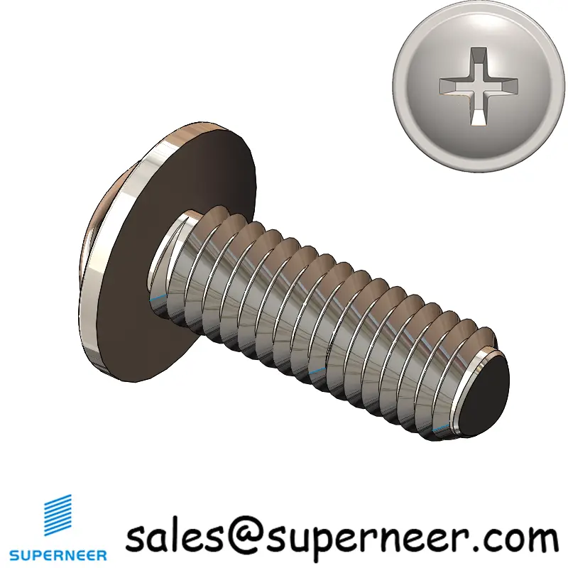M5 × 14mm Pan Washer Phillips Thread Forming Screws for Metal SUS304 Stainless Steel Inox
