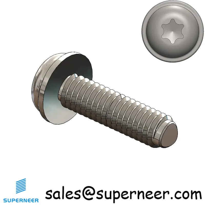 M2.5 × 9mm Pan Washer Torx Thread Forming Screws for Metal SUS304 Stainless Steel Inox