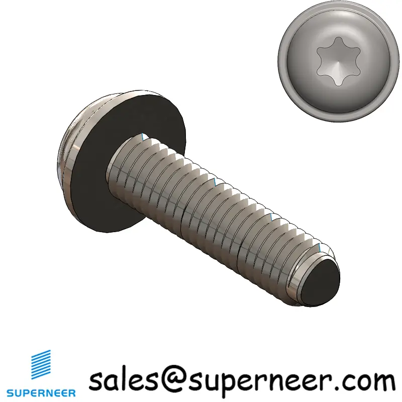 M3 × 12mm Pan Washer Torx Thread Forming Screws for Metal SUS304 Stainless Steel Inox