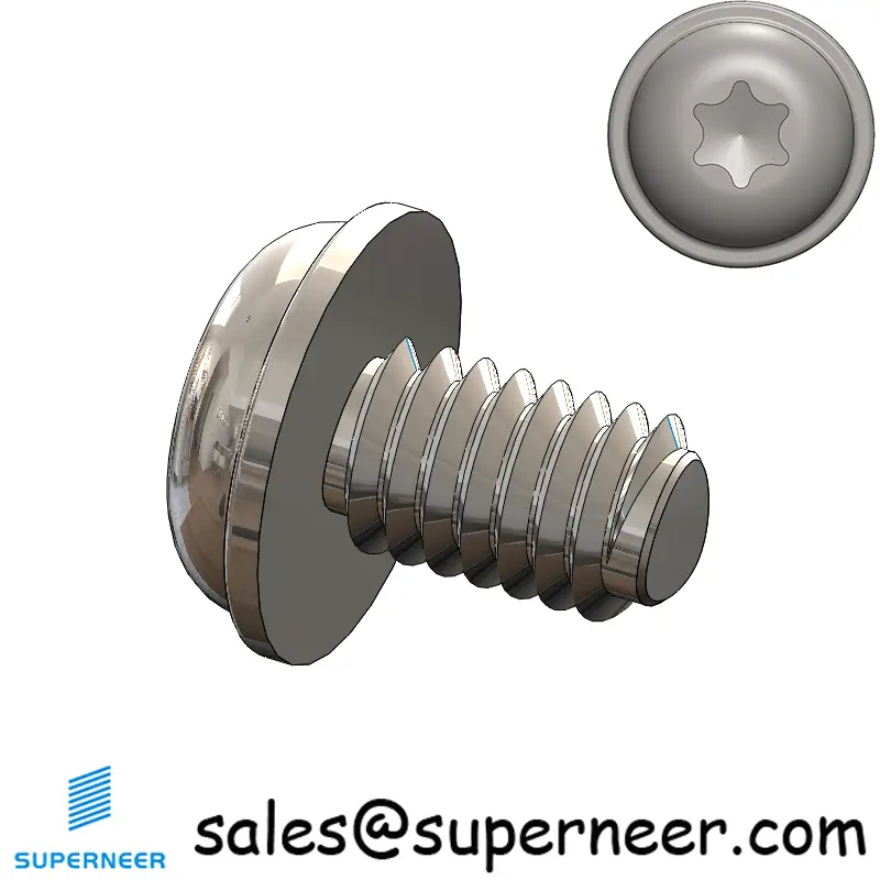 M4 × 6mm Pan Washer Torx Thread Forming Screws for Metal SUS304 Stainless Steel Inox