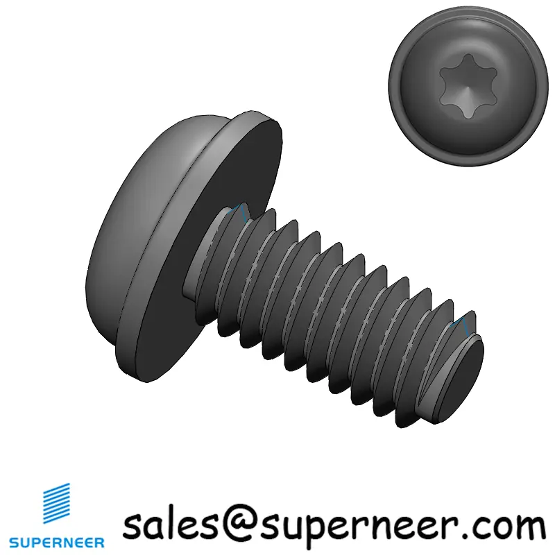 M4 × 8mm Pan Washer Torx Thread Forming Screws for Metal Steel Black