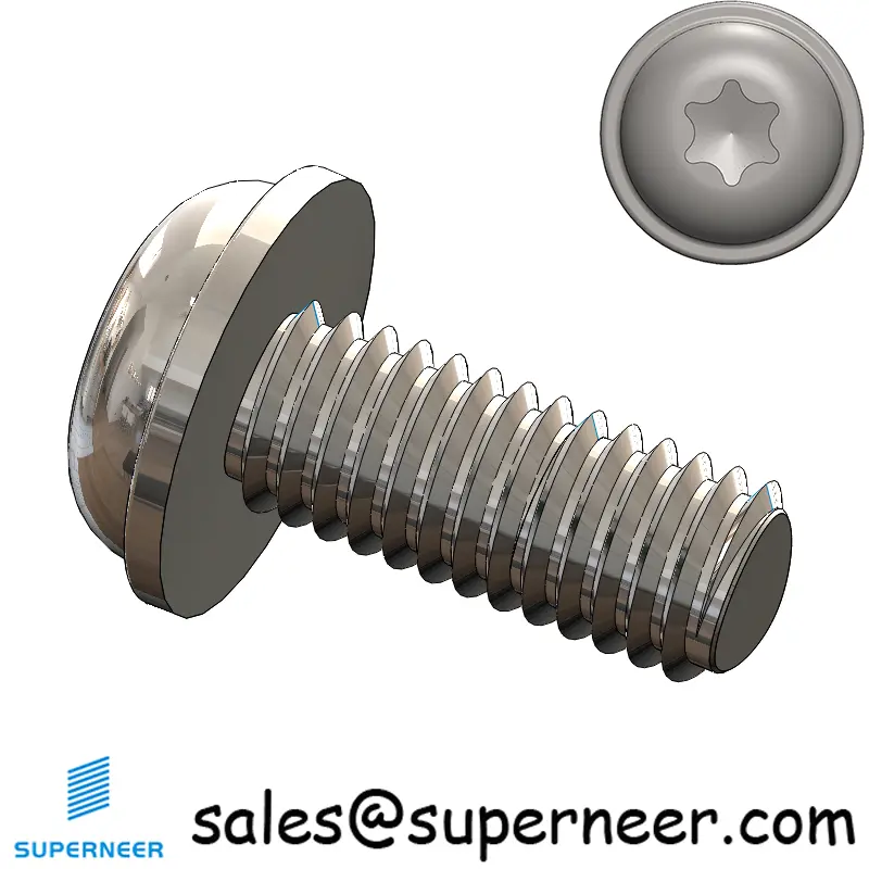 M6 × 14mm Pan Washer Torx Thread Forming Screws for Metal SUS304 Stainless Steel Inox