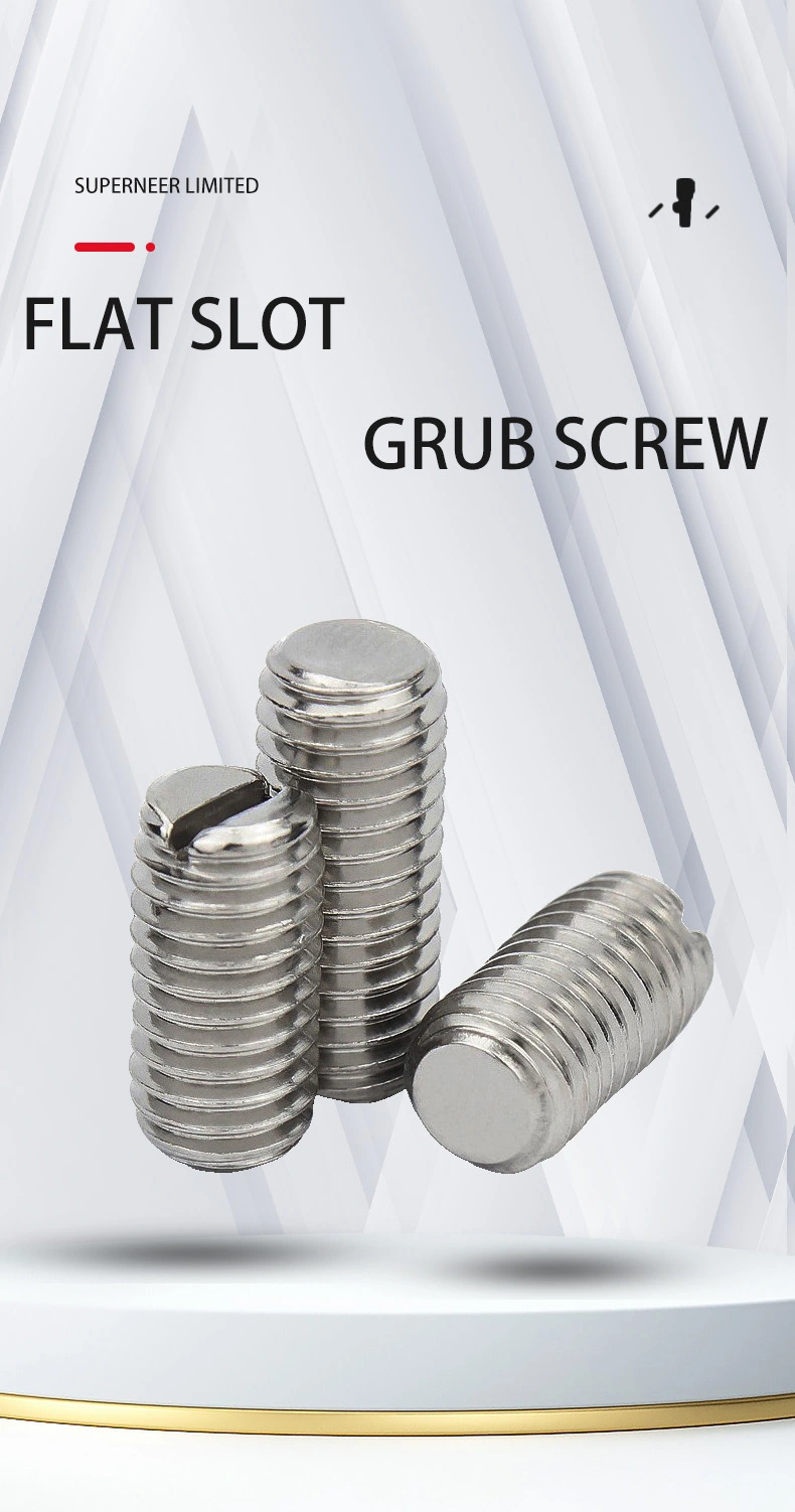 M3.5 x 6mm Slotted Flat Point Set Screw SUS304 Stainless Steel Inox 