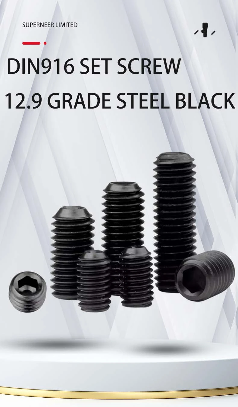 8 x 7/16" Socket Cup Point Set Screws 12.9 Carbon Steel Black Inch