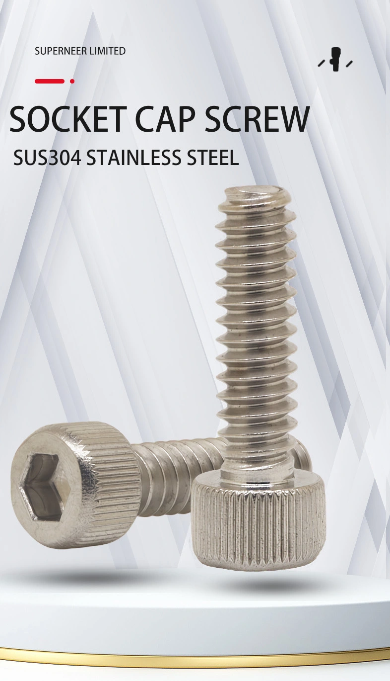 6-32 x 3/4" Knurled Socket Head Screw SUS304 Stainless Steel