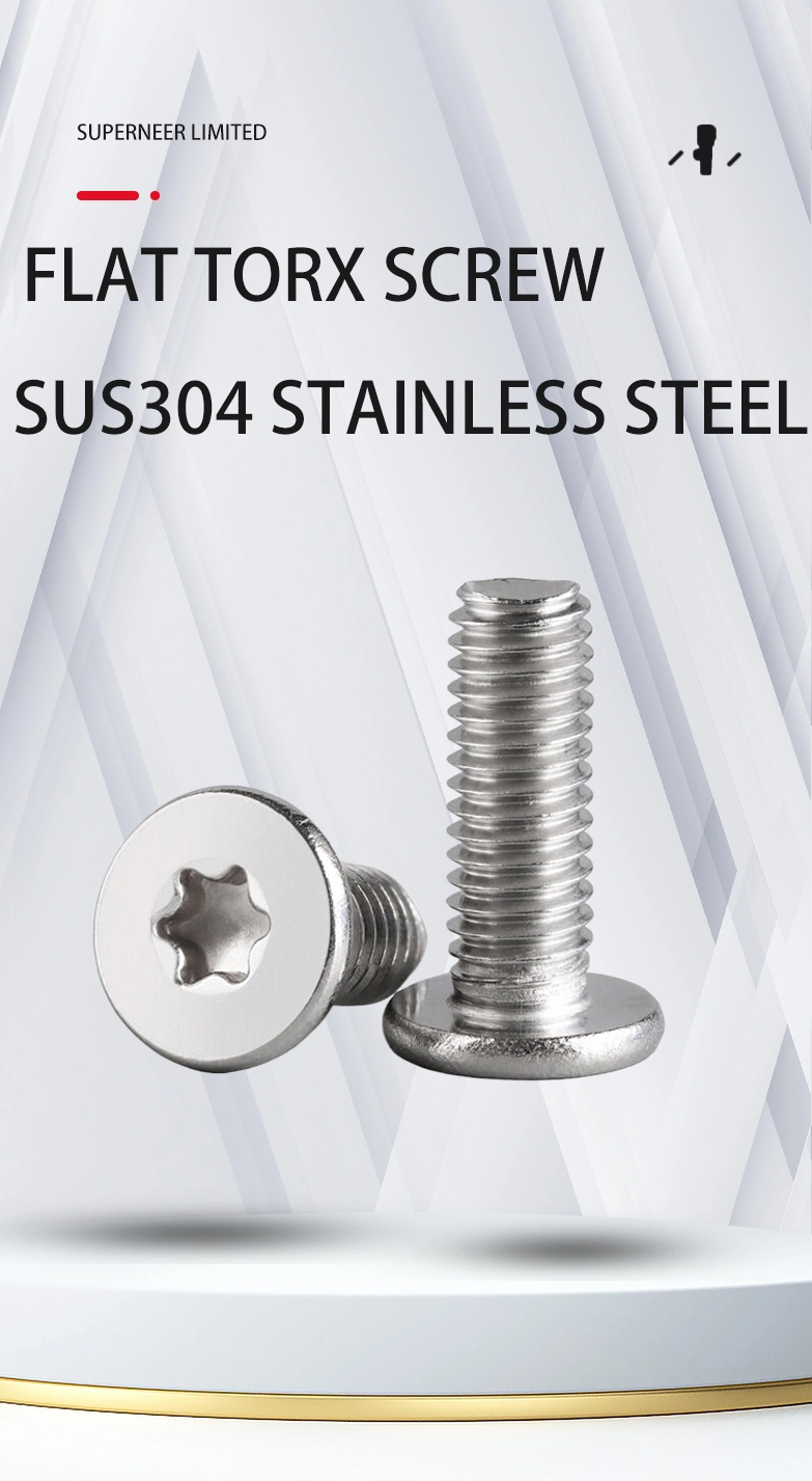 M8 x 55mm Torx Flat Head Machine Screw SUS304 Stainless Steel Inox 