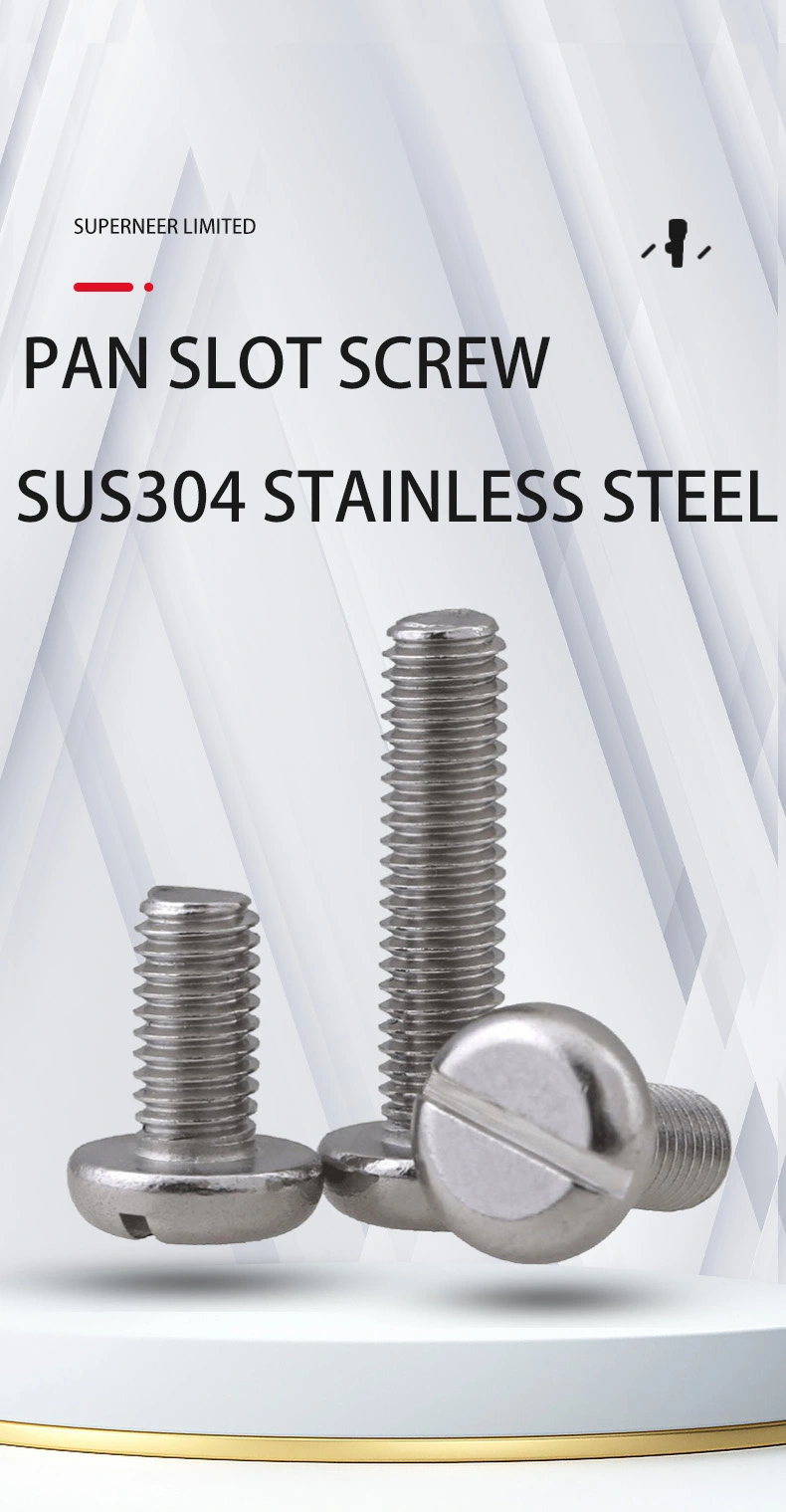 2-56 x 1/8" Pan Head Slotted Machine Screw SUS304 Stainless Steel Inox
