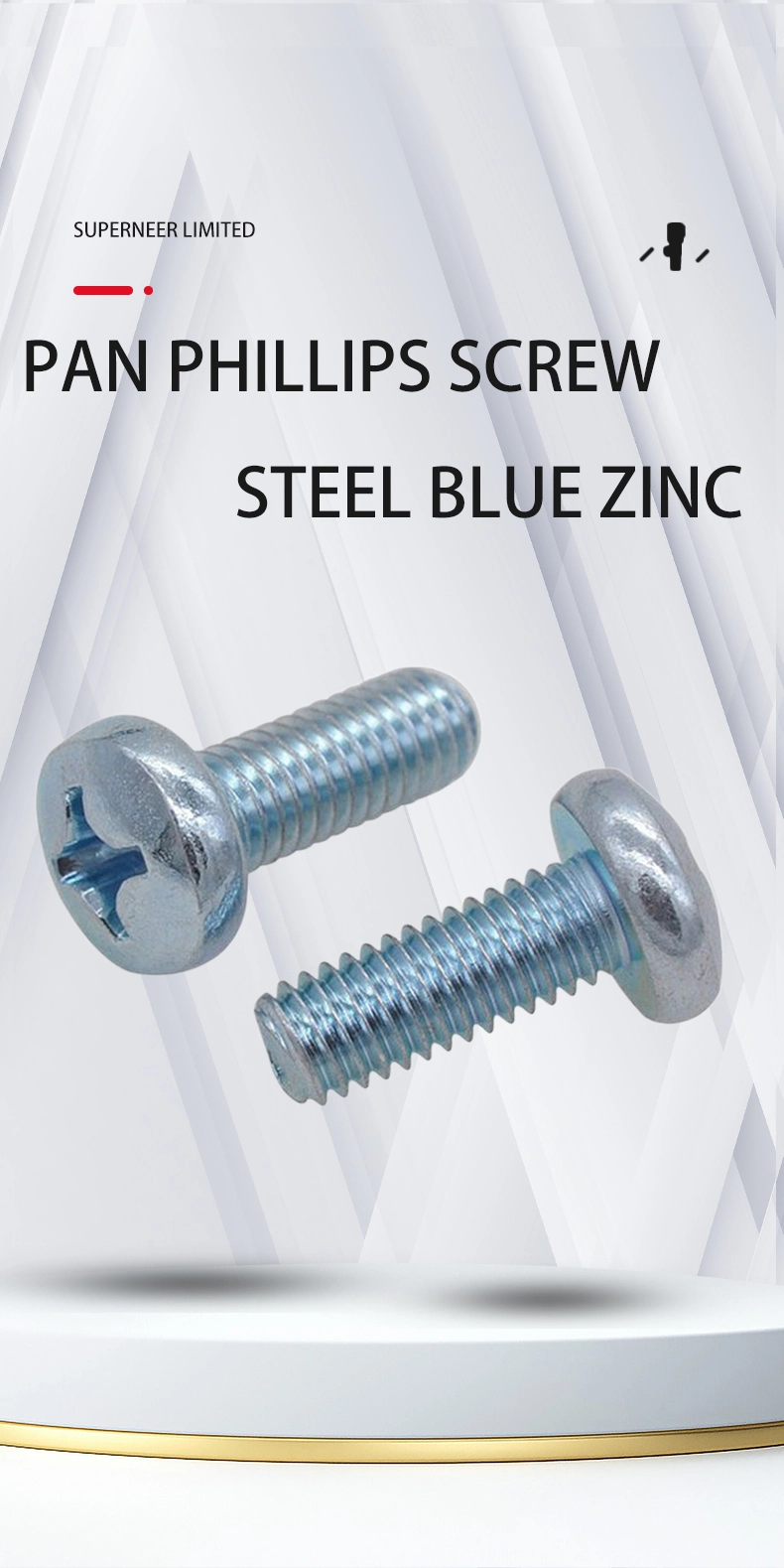 3-48 x 3/8" Pan Head Phillips Machine Screw Steel Blue Zinc Plated ANSI/ASME B18.6.3