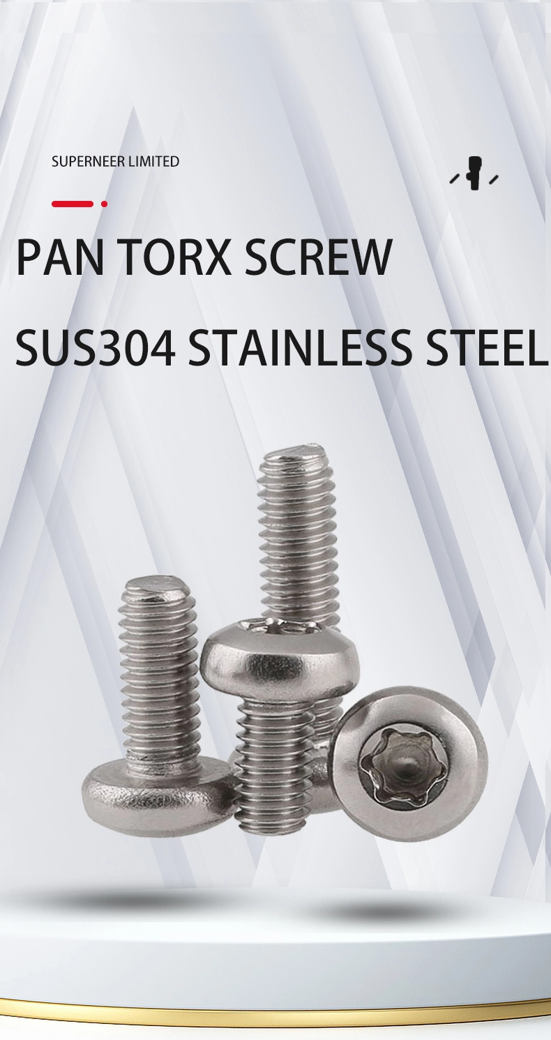 2-56 x 5/16" Pan Head Torx Machine Screw SUS304 Stainless Steel Inox
