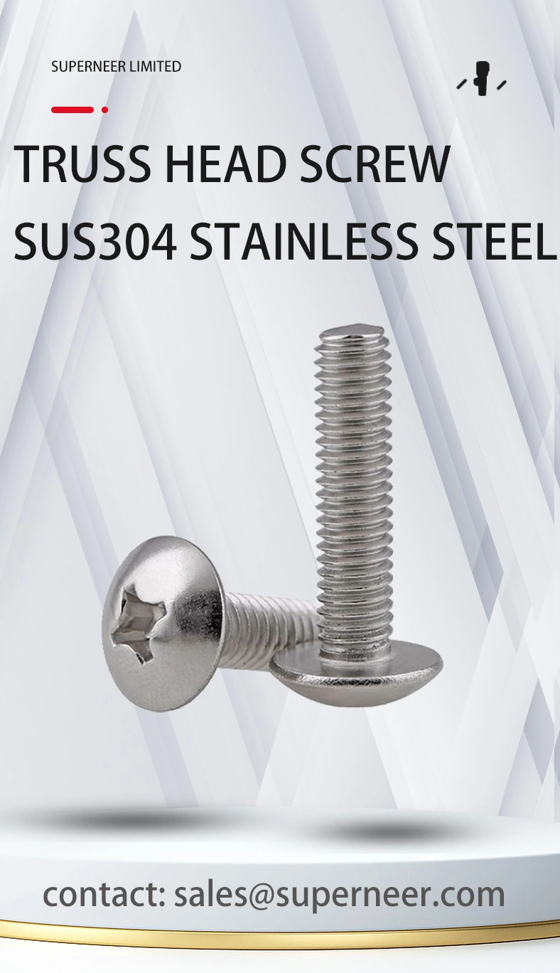 6-32 x 5/16" Truss Head Phillips Machine Screw SUS304 Stainless Steel Inox