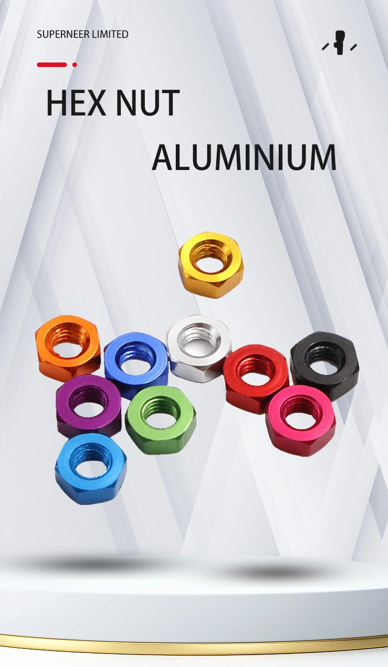 M8 Aluminium Hex Nut Anodized Color
